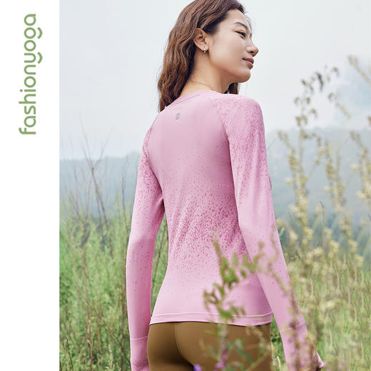 凡圣瑜伽Q弹渐变一体织运动长袖 F13385（不含胸垫） 商品图9