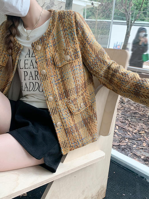 <曾小咸推荐> 【巴黎圣代】小香风格子短外套 商品图4