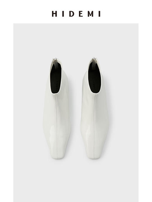 HIDEMI【当当同款】极简方尖头内增高踝靴短靴 牛皮/漆皮/麂皮 商品图13