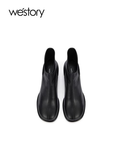 westory2023年秋季新品甜美秀气简约短靴中跟女靴S23DS83421 商品图3