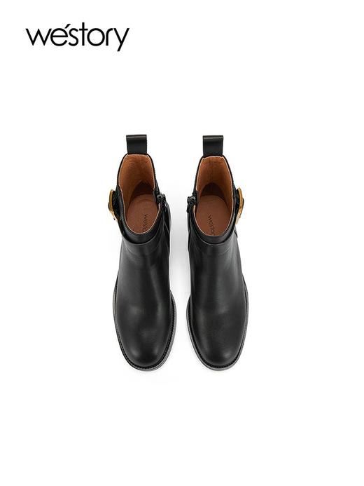 westory2023年秋季新品欧美复古时装靴方跟圆头短靴女靴S23DS83611 商品图1