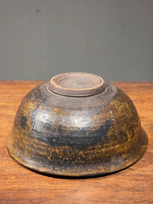 黑彩绘褐黄釉大茶碗，顺丰包邮 商品图1