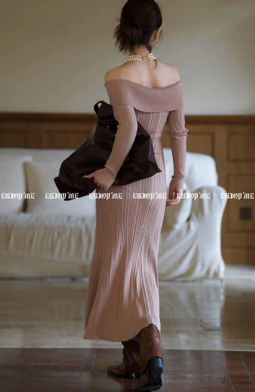 冬季派对复兴-浪漫一字肩针织裙 154795598 商品图5