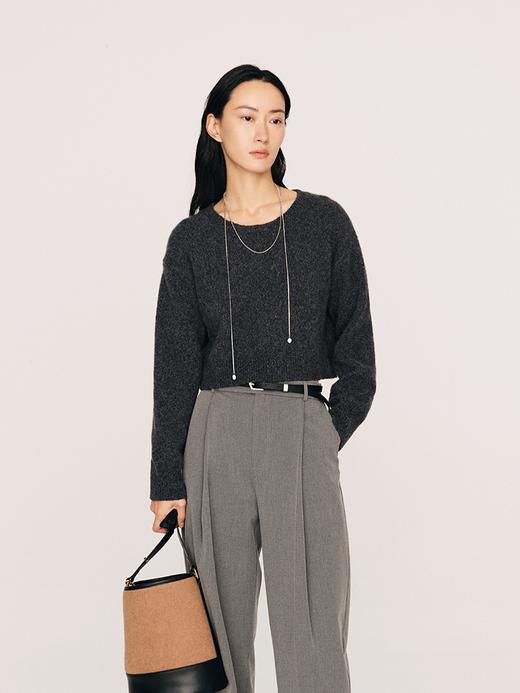 重磅王牌邓肯16支羊绒羊仔毛 竹节纱截短套头羊毛衫FJ478623O 商品图1