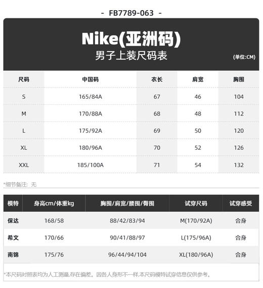 耐克（NIKE）男装女装上衣 23秋季新款情侣运动服健身训练时尚休闲套头衫卫衣 FB7789-063 商品图0