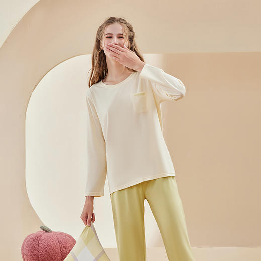 【秋冬必入 新品火热上线】高弹莫代尔棉情侣睡衣f 商品图3