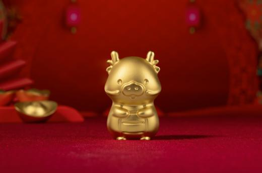 铜师傅萌之归宝-金龙报喜 铜摆件书房镇纸客厅装饰兔年生日礼物本命年 商品图0