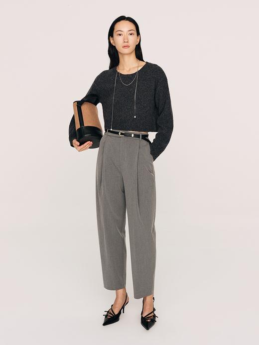 抗皱垂感TR面料 精裁显瘦褶裥萝卜西裤FB483523O 商品图7