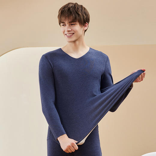 【秋冬必入 新品火热上线】多款色系加厚磨毛320g山羊绒蚕丝保暖内衣f 商品图2