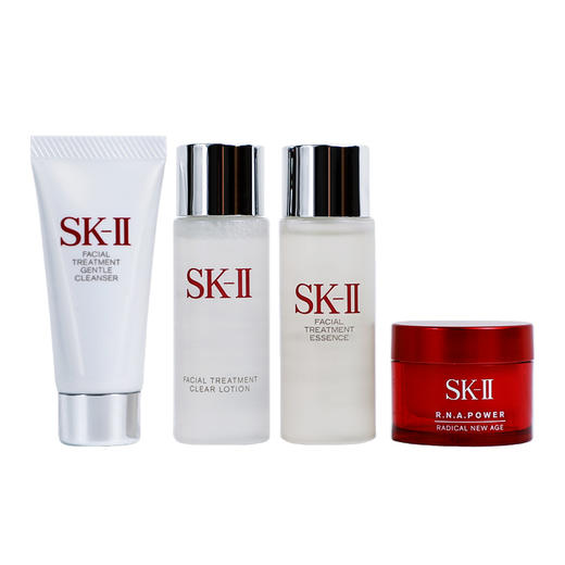 【品牌授权】情人节礼物 生日礼物 纪念日礼物 SKII 经典体验套装 四件套 神仙水30ml＋清莹露30ml＋洁面20g＋面霜15g 商品图0