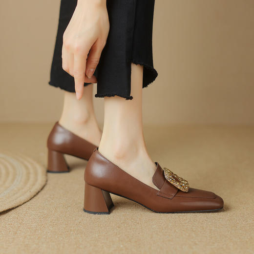 秋季新款，粗跟水钻单鞋LD-6506 商品图4