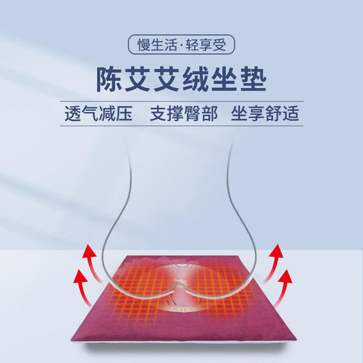 棉麻款艾绒加热坐垫【艾灸坐垫椅子 家用 坐灸仪器宫寒妇科臀部全身加热】 商品图1