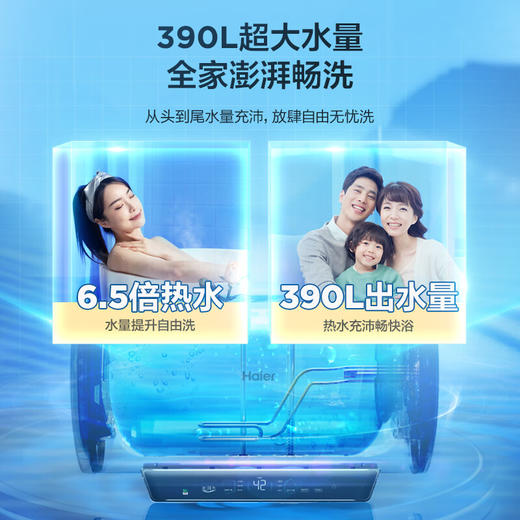 海尔（Haier）80升 电热水器 3300W大功率 速热 增容大水量 金刚无缝胆 水质可视 WiFi智控 一级能效 EC8001-JH3U1 商品图2