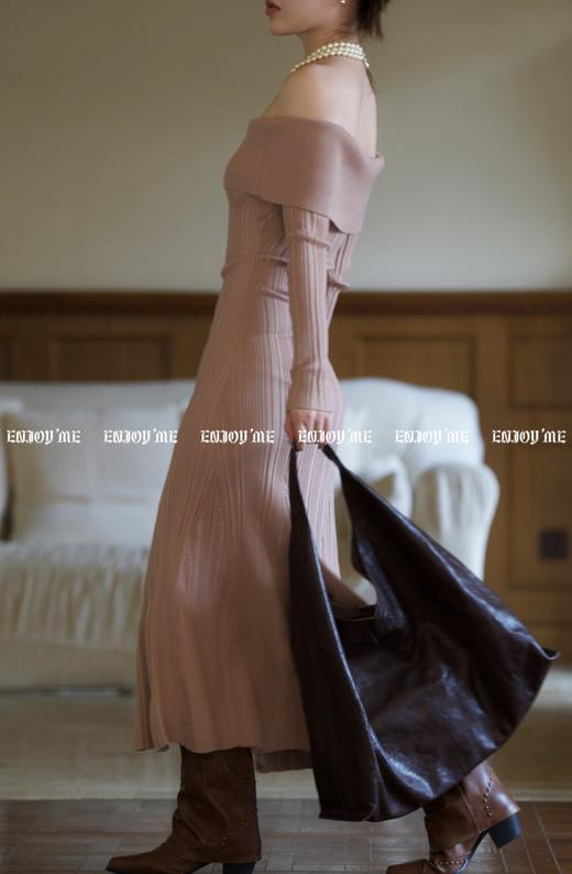 冬季派对复兴-浪漫一字肩针织裙 154795598 商品图4