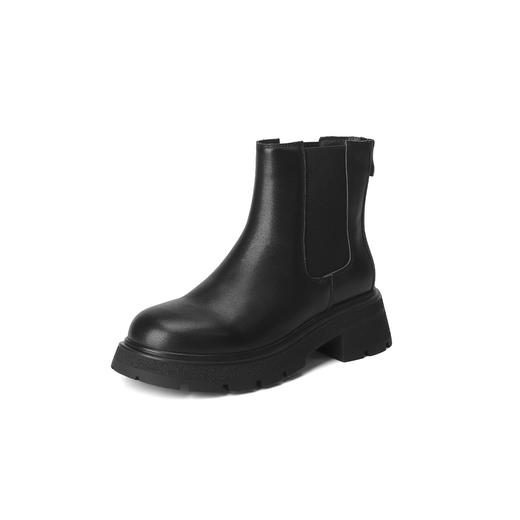 西村名物2023秋季新品圆头粗跟加绒短靴切尔西靴X23DS44911 商品图7