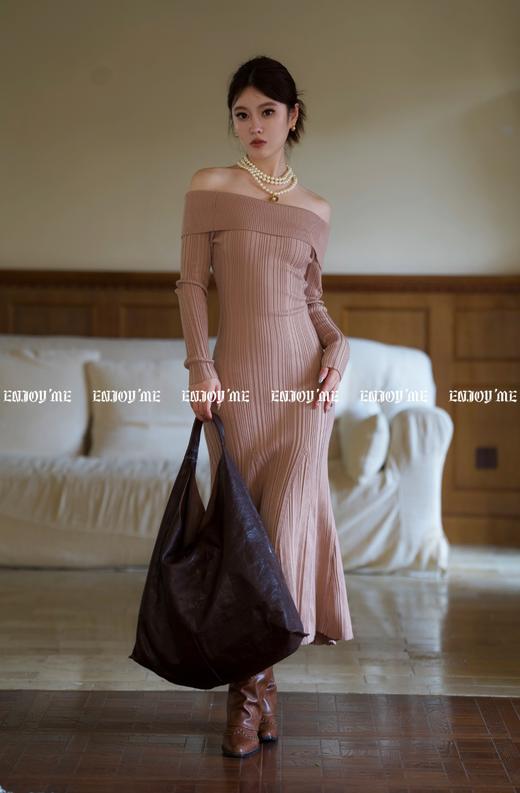 冬季派对复兴-浪漫一字肩针织裙 154795598 商品图7