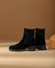 西村名物2023秋季新品圆头粗跟袜套靴系带短靴马丁靴X23DS45381 商品缩略图1