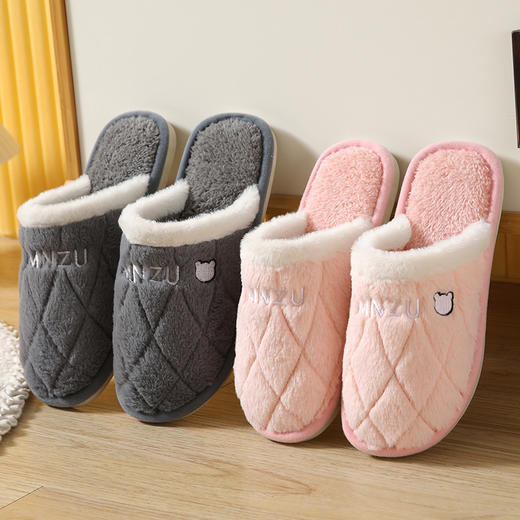 【新款棉拖鞋❗️女秋冬季】家居家用保暖拖鞋地板防滑毛绒拖鞋 商品图1