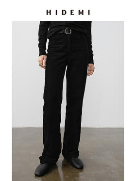 HIDEMI 复古水洗灯芯绒做旧感西裤直筒裤