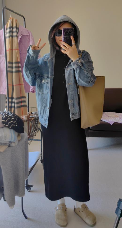 江疏影同款牛仔外套可拆卸棉帽牛仔单宁牛仔服 商品图2