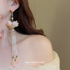 莲花珍珠米珠流苏耳环女款森系时尚小众耳钩个性百搭感耳饰女 商品缩略图4