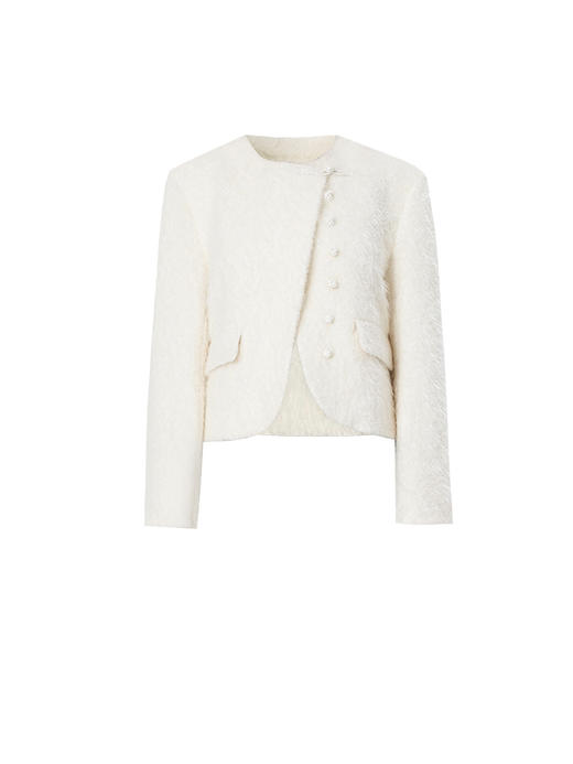 Self Who羊毛呢短款小香风外套女秋冬2023新款白色气质名媛小个子 商品图4