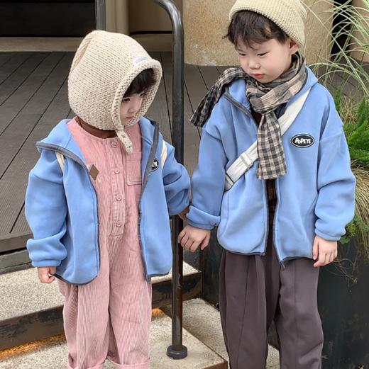 儿童秋冬外套秋冬男女童拉链上衣奥利绒连帽保暖外套100% 商品图2