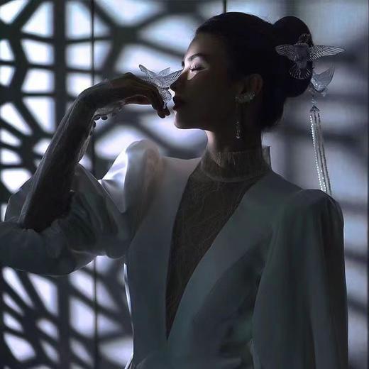 新娘婚纱发饰礼服汉服头饰流苏发簪艺术写真造型新中式新娘头饰 商品图4