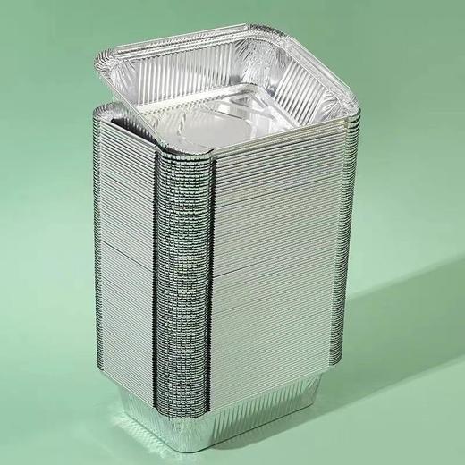 锡纸盒烧烤耐高温批发家用带盖长方形一次性明火加厚烤鱼空气炸锅 商品图3