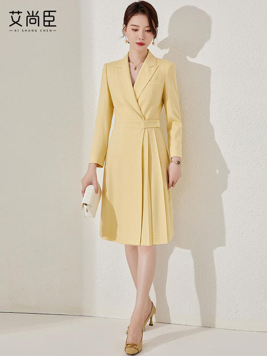 艾尚臣高级感西装连衣裙女秋季职业装气质女神范裙子主持人上镜装 商品图2