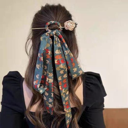 千字文发簪飘带发带后压简约古风女蝴蝶结汉服头饰盘发饰现代簪子 商品图5