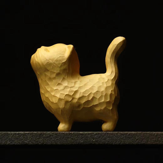 招财傲娇小猫°黄杨小摆件 商品图3