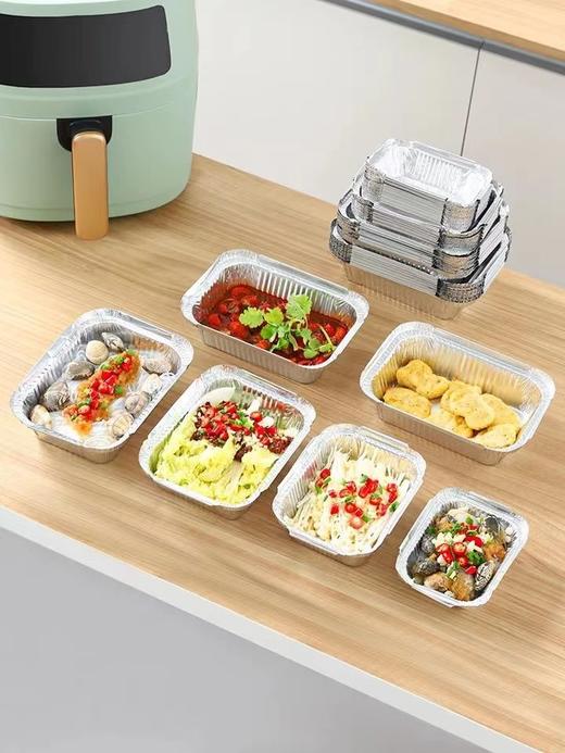 锡纸盒烧烤专用耐高温加厚带盖批发家用一次性长方形明火锡纸盘 商品图7