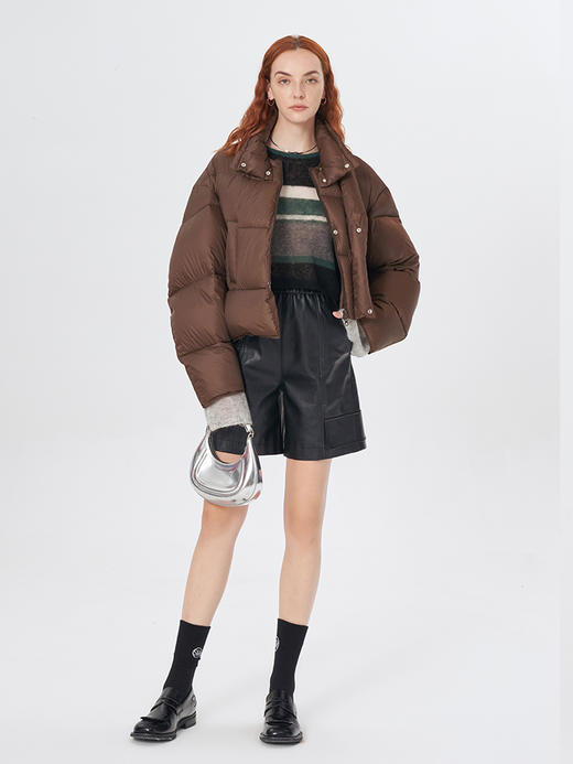 Self Who90白鸭绒羽绒服女短款秋冬2023新款咖色小个子高端设计感 商品图1