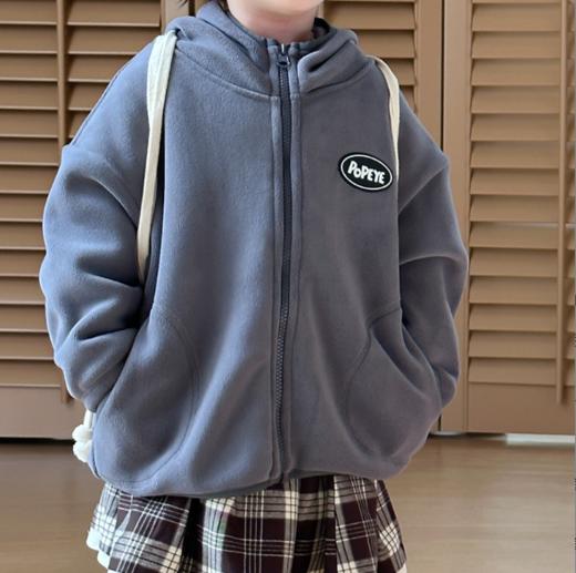 儿童秋冬外套秋冬男女童拉链上衣奥利绒连帽保暖外套100% 商品图5