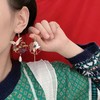 新款潮国风飞鹤不对称复古银耳钉气质长款耳夹女 商品缩略图4