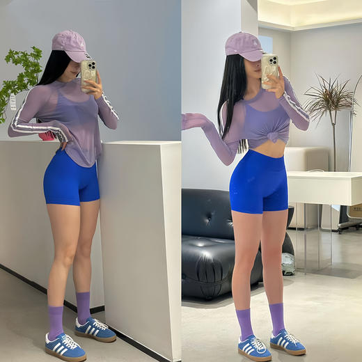 跃牌【禅语梵心系列】修身透气拼色网纱罩衫  CX2411（无胸垫） 商品图4