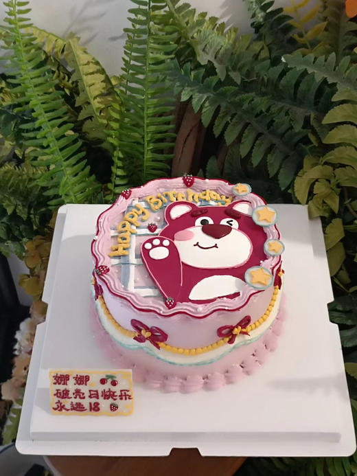 草莓熊生日手绘蛋糕，开开心心“莓烦恼”，满满草莓的味道哦 商品图3