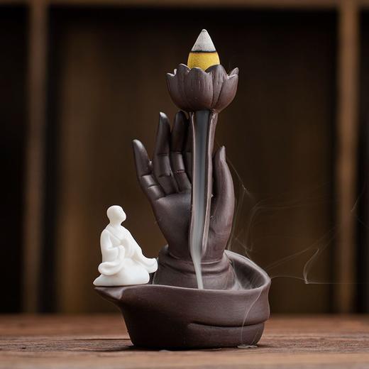 新款紫砂倒流香炉摆件大号创意招财家用供奉供佛驱蚊沉檀香薰香炉 商品图9