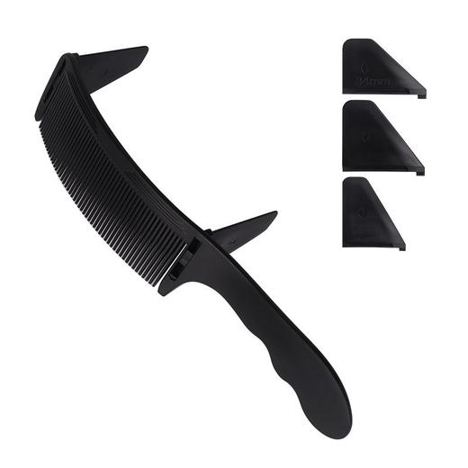 理发弯梳定位梳S弧形剪发梳男士平头梳发廊专用限位梳带卡尺家用 商品图7