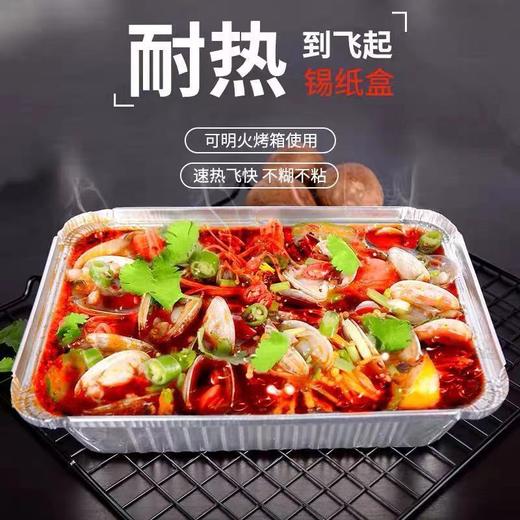 锡纸盒烧烤耐高温批发家用带盖长方形一次性明火加厚烤鱼空气炸锅 商品图8