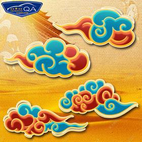 祥云金色敦煌金边图案反光车贴电动摩托车身贴后窗玻璃贴