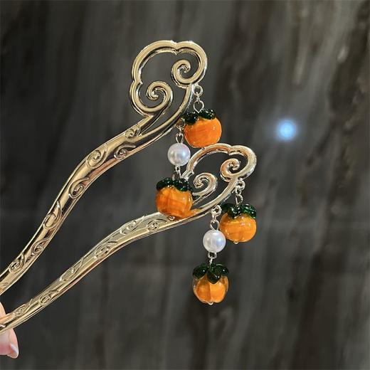 祥云发簪女簪子夏天新中式古风柿柿如意盘头发简约现代发饰 商品图2