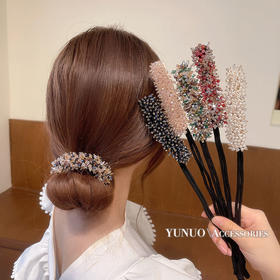 水晶盘发器丸子头盘发神器网红2022新款夏天懒人编发造型蓬松挽发