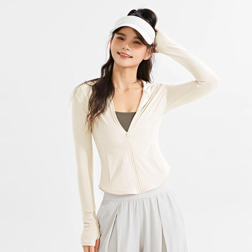 跃牌【禅语梵心系列】连帽短款健身服外套户外跑步瑜伽服长袖运动上衣瑜伽外套 WT2437 商品图6