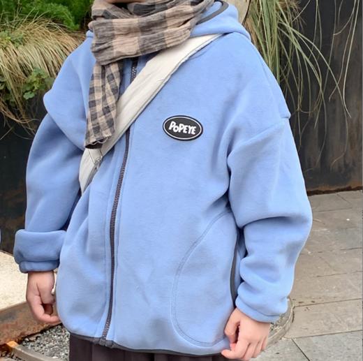 儿童秋冬外套秋冬男女童拉链上衣奥利绒连帽保暖外套100% 商品图6