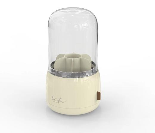 ALBB-新桌面妆品收纳盒纸巾盒垃圾桶刷筒桶奶油色系奶黄色 商品图4