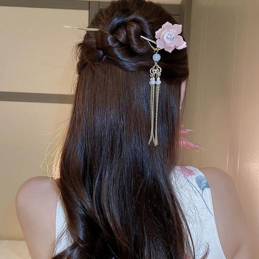 花朵流苏发簪后脑勺盘发旗袍发钗古风头饰 商品图5