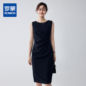 【优雅商务】罗蒙女士连衣裙知性气质百搭舒适无袖中长款连衣裙女