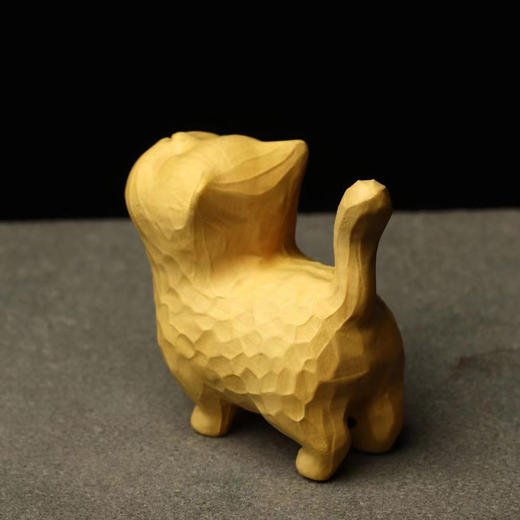 招财傲娇小猫°黄杨小摆件 商品图2